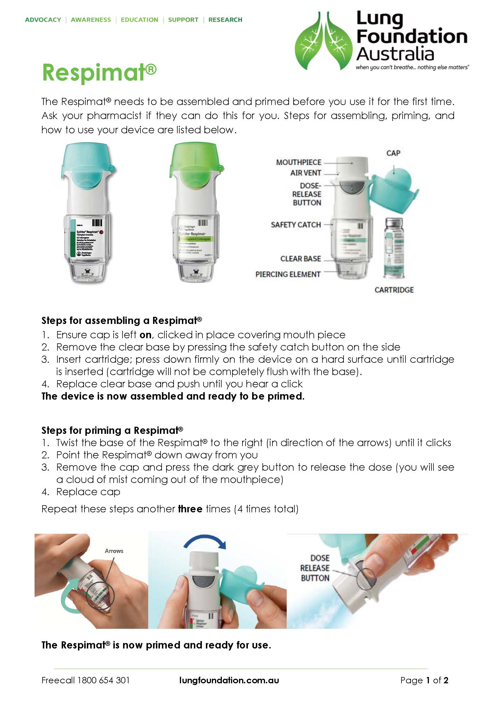 Respimat Inhaler Device Technique - Lung Foundation Australia