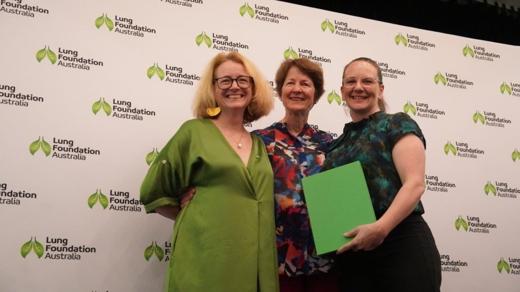 Lung Foundation Australia Chair Prof Lucy Morgan, Prof Christine Jenkins AM and A/Prof Lucy Burr.