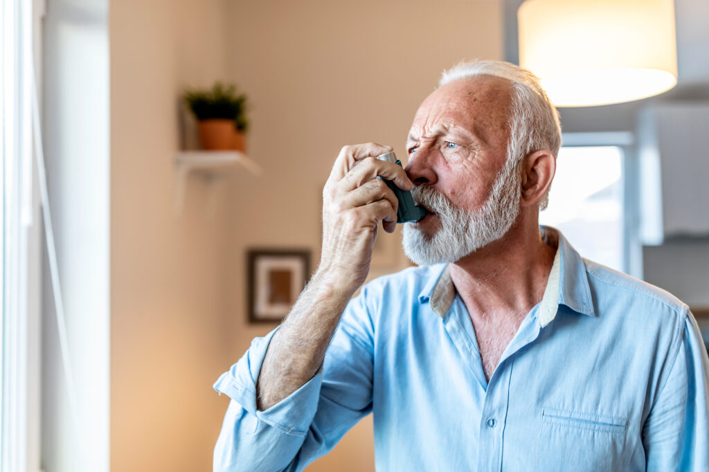 Person-with-inhaler-device