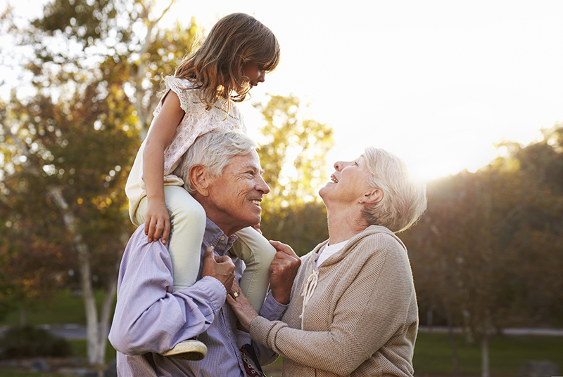 Grandparents with grand daughter